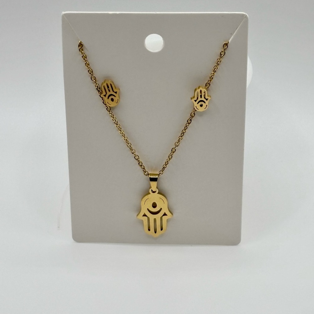 Gold 🪬 Necklace and Earrings Set